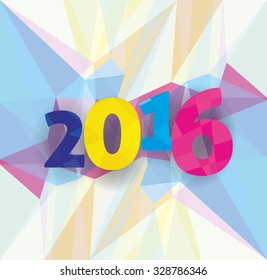 Silvester 2016 Illustration im Low-Poly-Stil.