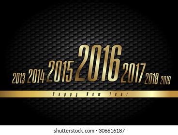 New Year 2016 - modern luxury vector gold elements.