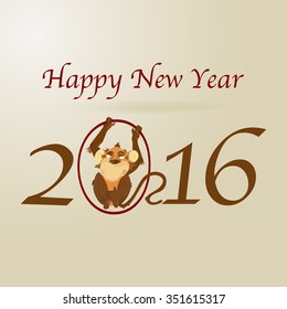 New Year 2016 Year of Monkey Vector Design (Chinese Translation: