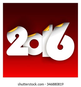 New Year 2016 number design. Vector illustration.