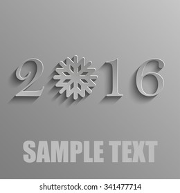 New year 2016 on a gray background