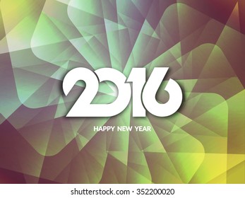 New year 2016 polygonal greeting card design