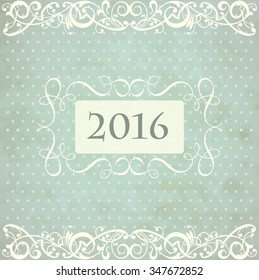 New Year 2016 retro card vector