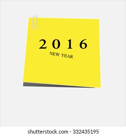  New Year 2016 sign - Illustration December, Multi Colored, Year, Festive Decoration, Vector 