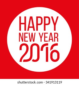 New Year 2016 typography card