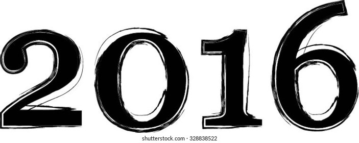 New Year 2016 . Vector illustration.