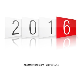 New Year 2016, white background, vector eps10 illustration