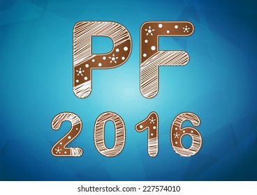 New year 2016 wish card vector illustration