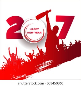 New year 2017. Abstract poster