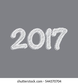new year 2017 abstract vector, crayon Style