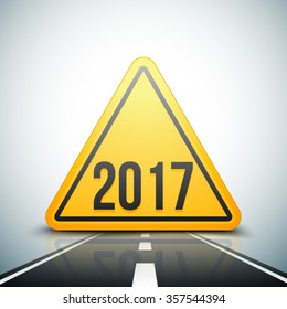 New Year 2017 ahead sign