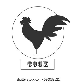 New Year 2017 background Icon Silhouette Rooster. Vector EPS 10