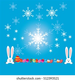 New Year 2017 banner with Easter Bunny