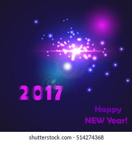 New year 2017 birth somewhere in a galaxy far- abstract vector background, space, Christmas star for cards, posters, web, print and other projects. Cosmos.