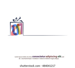The New Year 2017 borders for modern greetings   