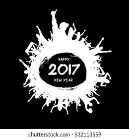 New year 2017. Clouds from the cheering people