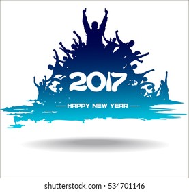 New year 2017. Clouds from the crowd.