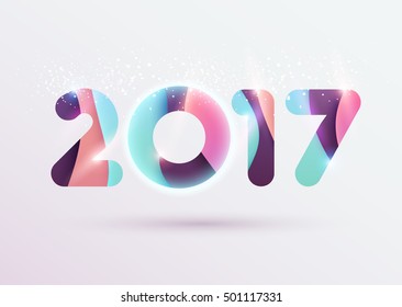 New year 2017. Colorful design.