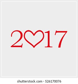 New Year 2017 greeting card, wallpaper, vector icon, eps10