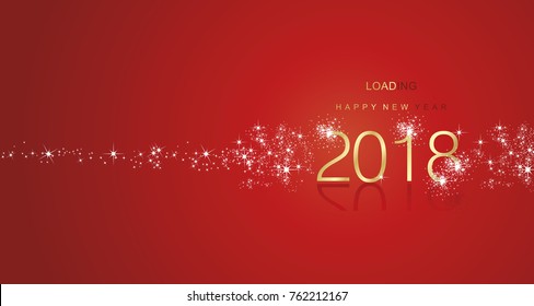 New Year 2017 greetings loading spark firework stardust gold white red color vector