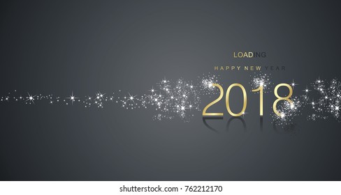 New Year 2017 greetings loading spark firework stardust gold white red color vector