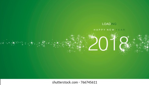 New Year 2017 greetings loading firework white green color