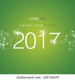 New Year 2017 loading spark firework white green vector