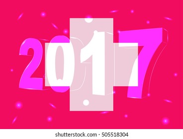 New Year 2017 on a background of the flag of Switzerland