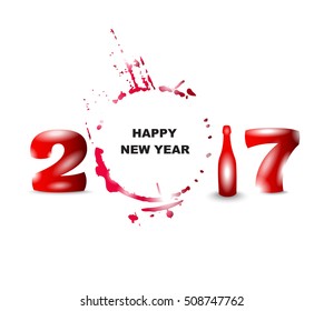 New year 2017 on white background Abstract poster or card  