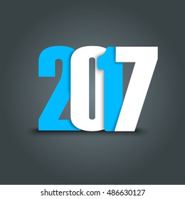 New Year 2017 poster design template. New year banner creative background.
