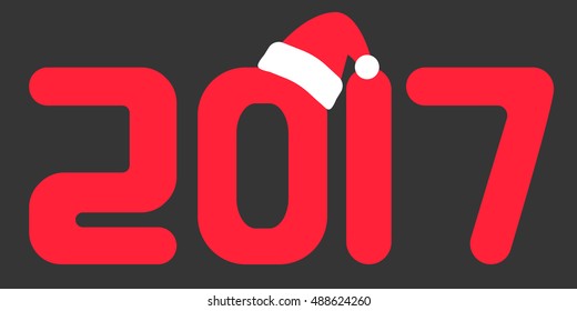 New year 2017 with  santa hat.