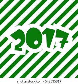 New year 2017. Speech comic bubble text blue background. Pop art style vector illustration. Vector illustration.