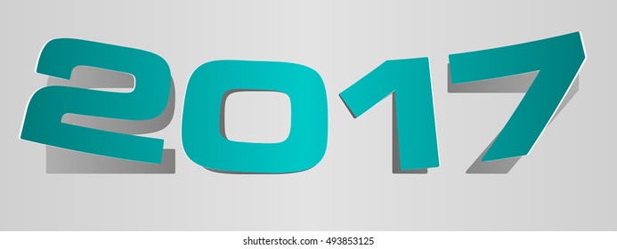 new year 2017 Text Design vector
