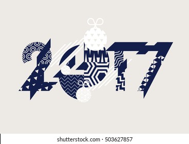 Año nuevo 2017. Diseño de texto