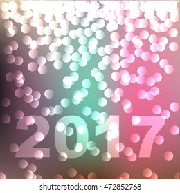 New year 2017. Universal cards. Design for poster, invitation, brochure, flyer. Mesh and shiny confetti, Vector EPS 10.