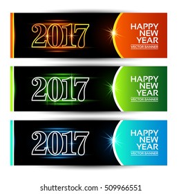 New Year 2017 Vector Banner. Eps.10