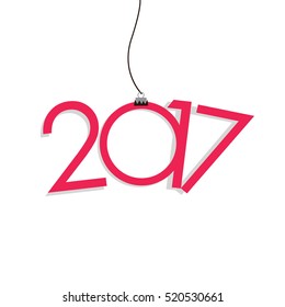 New Year 2017 vector card. Christmas ball. Color background for text. Vector Illustation. 
