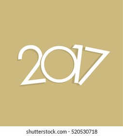 New Year 2017 vector card. Christmas ball. Golden background for text. Vector Illustation. 