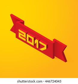 New Year 2017. Vector illustration in isometric style