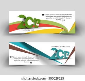 New year 2017 website header and banner design