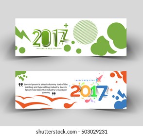 New year 2017 website header and banner design