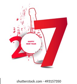 New year 2017 in white background. Abstract poster