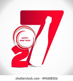 New year 2017 in white background. Abstract poster