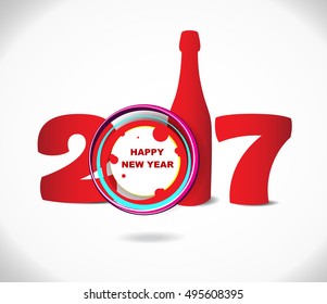 New year 2017 in white background. Abstract poster