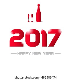 New year 2017 in white background. Abstract poster