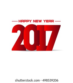 New year 2017 in white background. 