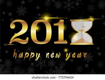 New year 2018 background with Christmas snowflakes and stars