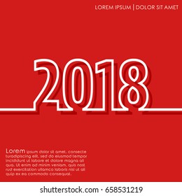 New year 2018 background. Design for cover brochure, flyer, greeting card template. Vector illustration