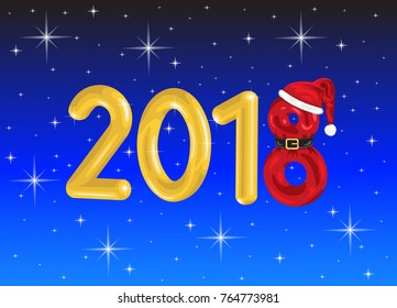 New Year 2018 Cartoon 