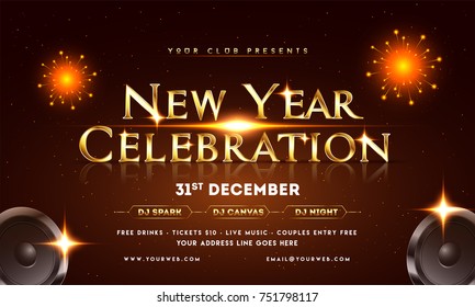 New Year 2018 celebration background with fireworks.